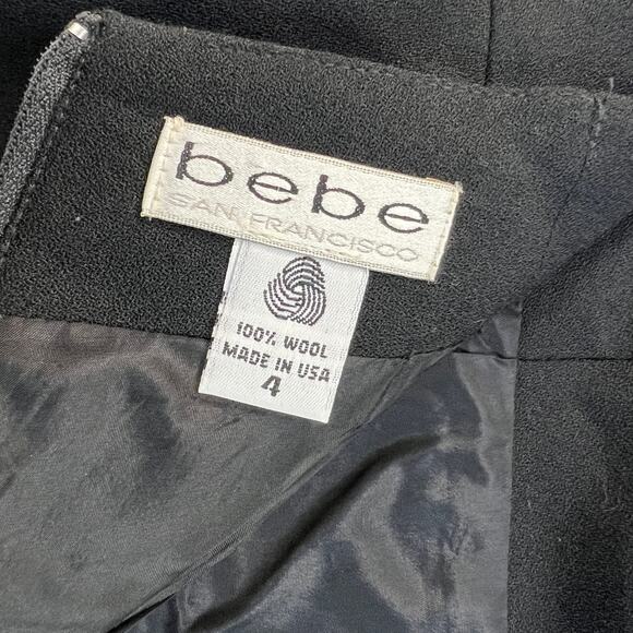Vintage Bebe Womens 100% Wool Pencil Skirt Midi Y2K Slit Lined Made in USA Sz 4 - Picture 5 of 12